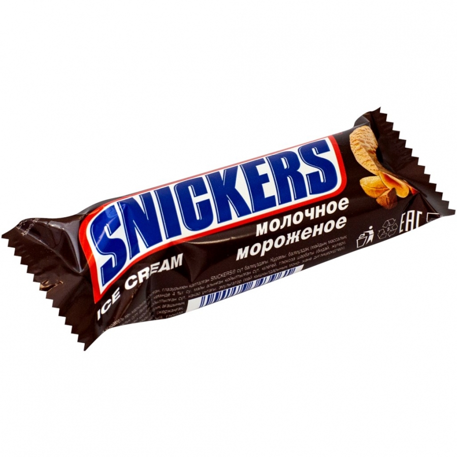 Батончик snickers пломбир, 81 г